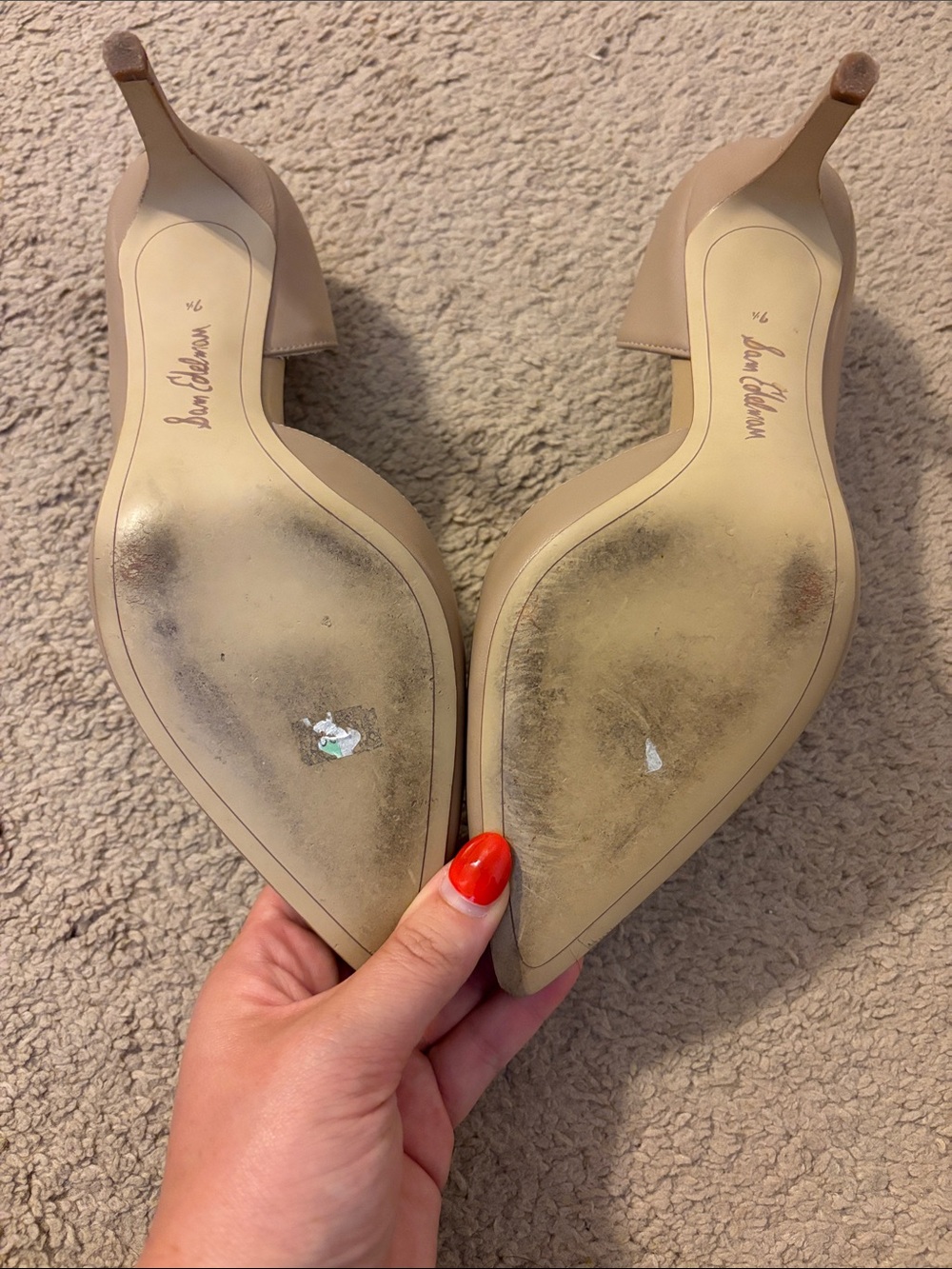 Sam Edelman Beige Pointed-Toe Stiletto Pumps - Picture 3 of 3